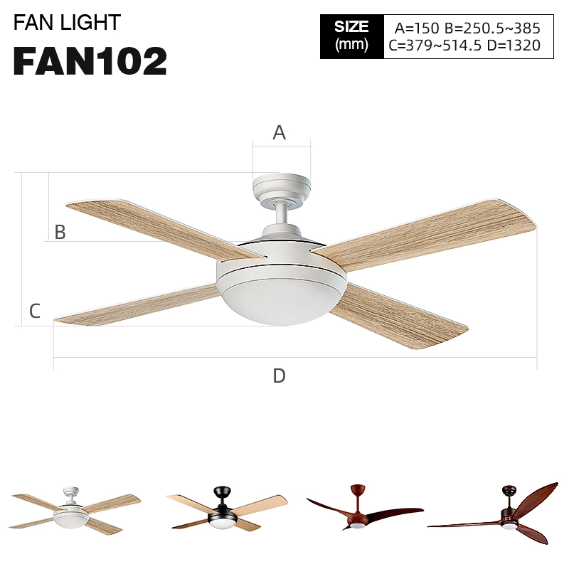 Griestu ventilatori ar gaismu 30 W maiņstrāva 220–240 V 50/60 Hz 3000–5700 k stara leņķis 160° — 52 collu tālvadības pults griestu ventilators ar gaismu --01