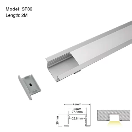 Canal de alumínio LED L2000×43×20mm - Perfil SP36-LED--01