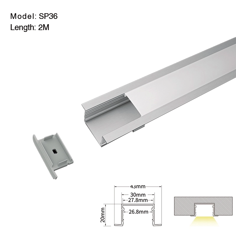 LED-Aluminiumkanal L2000×43×20 mm – SP36-LED-Profil – 01