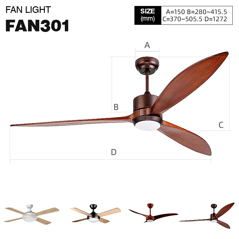 Ceiling Fan Light 30W Ac 220-240V 50/60Hz 3000-5700k Beam Angle 160° – 48လက်မ-အလင်းရောင်ပါသော မျက်နှာကျက်ပန်ကာ--01