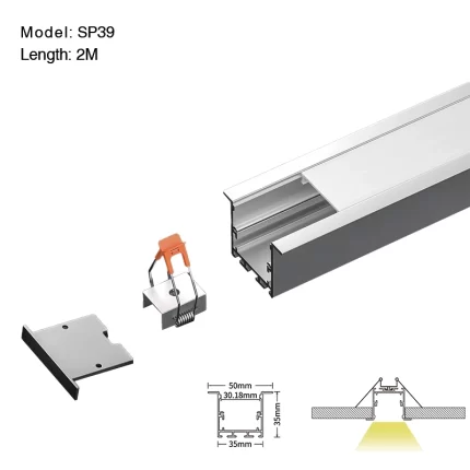 LED alumínium csatorna L2000×50×35 mm - SP39 süllyesztett LED csatorna--01