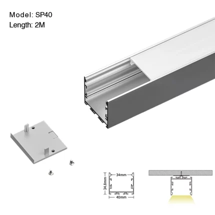 کانال آلومینیومی LED L2000×40×34.8mm - SP40-کانال LED توکار بدون حاشیه--01