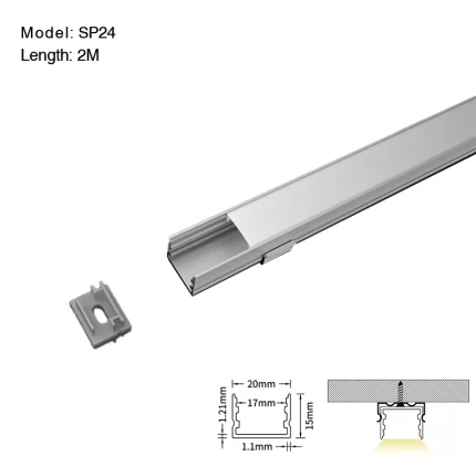 LED Aluminum Channel L2000×20×15mm - SP24-Recessed LED Channel--01
