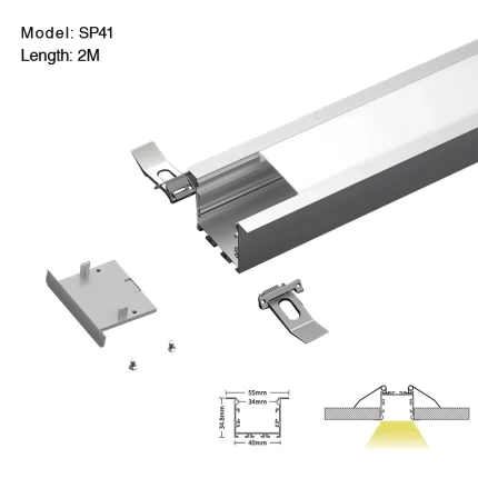 Fantsona Aluminum LED L2000 × 55 × 34.8mm - SP41-Channel LED Recessed--01