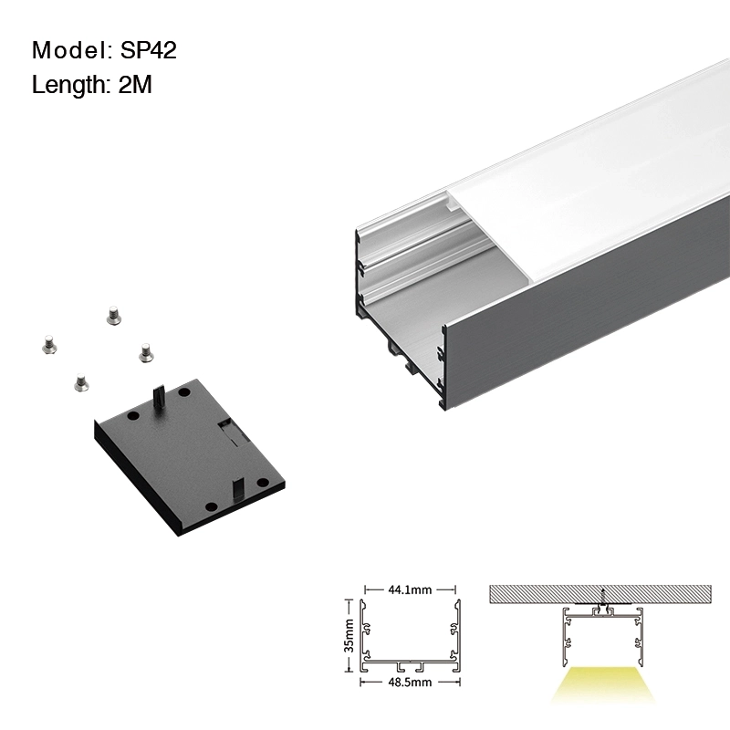 LED-aluminiumkanal L2000×48.5×35mm - SP42-Infälld LED-kanal--01