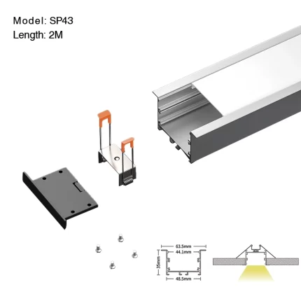 Kanał aluminiowy LED L2000×63.5×35mm - SP43-Wpuszczany kanał LED--01