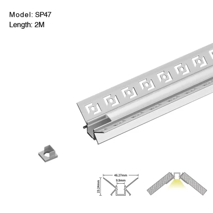 LED ಪ್ರೊಫೈಲ್ L2000×46.27×23.2mm - SP47-ಕಾರ್ನರ್ LED ಚಾನಲ್--01