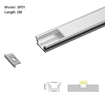 Bayanan Bayani na Aluminum LED L2000×27.1×11.3mm - SP51-Recessed LED Channel--01