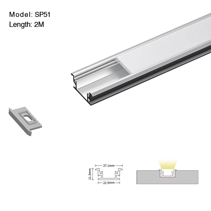 Próifíl Alúmanam faoi stiúir L2000×27.1×11.3mm - SP51-Cainéal stiúir cuasaithe--01