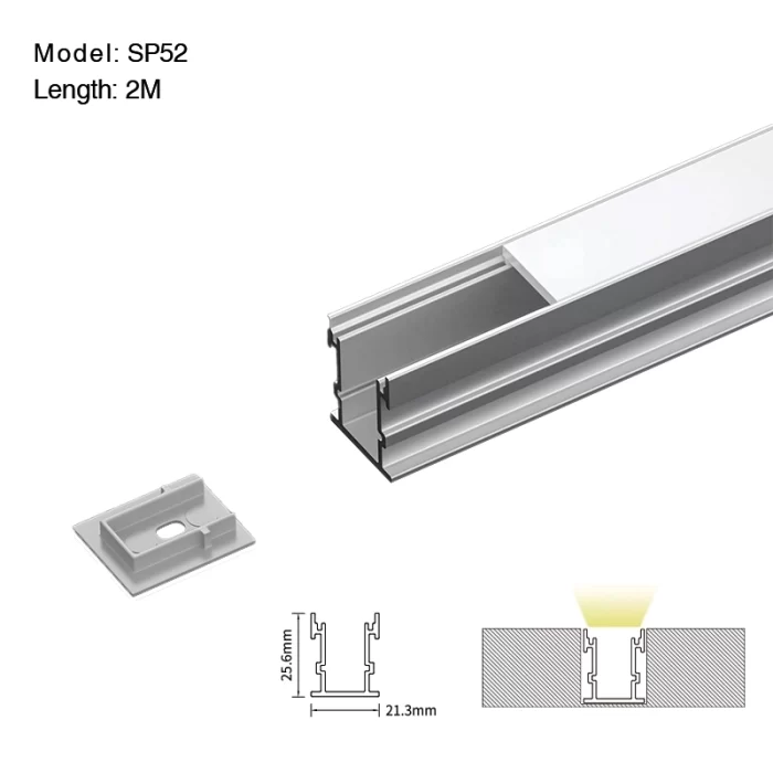 LED Aluminum Profile L2000×21.3×25.6mm - SP52-Recessed LED Channel--01