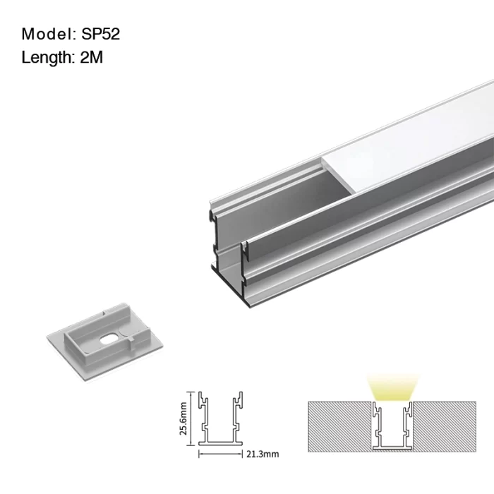 Próifíl Alúmanam faoi stiúir L2000×21.3×25.6mm - Cainéal Alúmanam SP52-LED--01