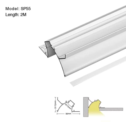 LED チャンネル L2000×90×57.7mm - SP55-LED プロファイル--01