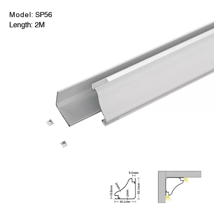 Canal LED L2000 × 69.1 × 69.1 mm - SP56-Canal LED à montage en surface - 01