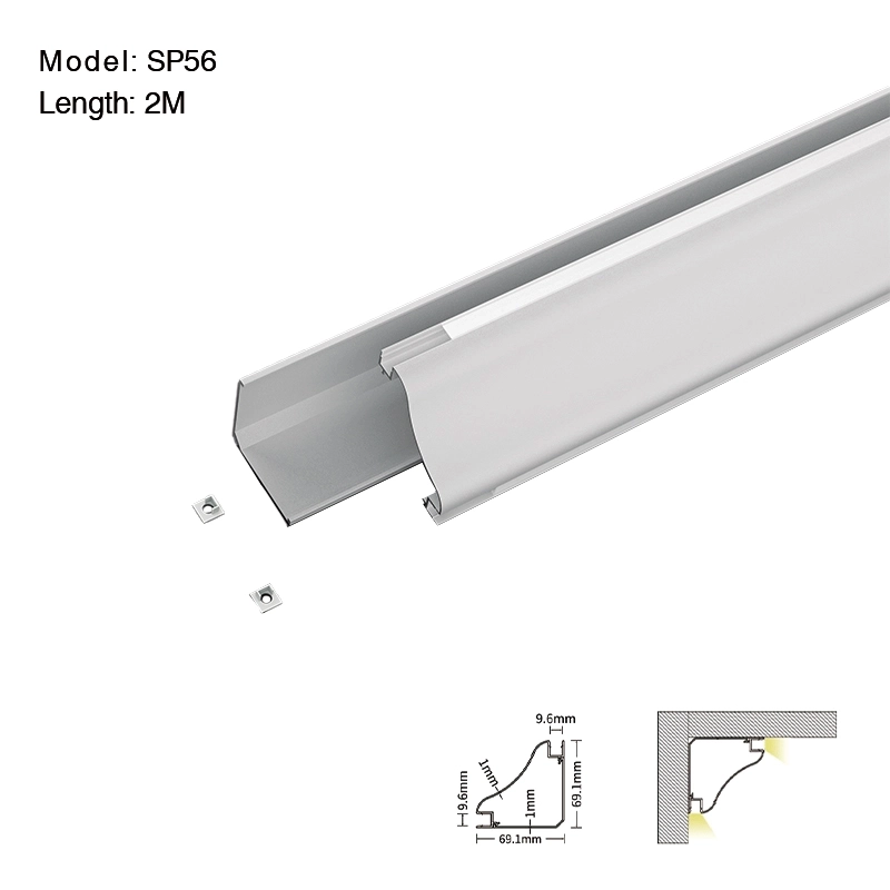 LED არხი L2000×69.1×69.1მმ - SP56-ზედაპირის სამონტაჟო LED არხი--01