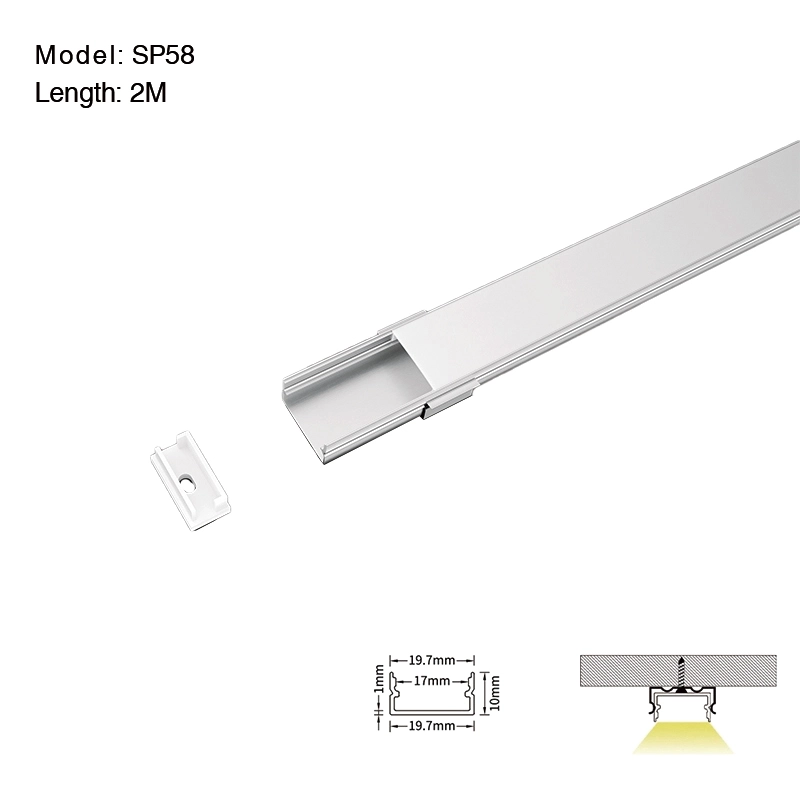 LED-Kanal L2000×19.7×10mm – SP58-Oberflächenmontierter LED-Kanal--01