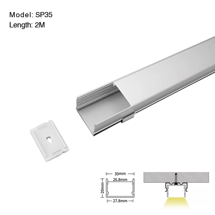 תעלת LED אלומיניום L2000×30×20 מ"מ - SP35- ערוץ LED להתקנה משטחית--01