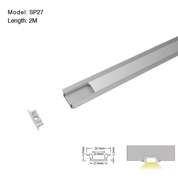Bayanan Bayani na LED L2000×24.7×7mm - SP27-Recessed LED Channel--01
