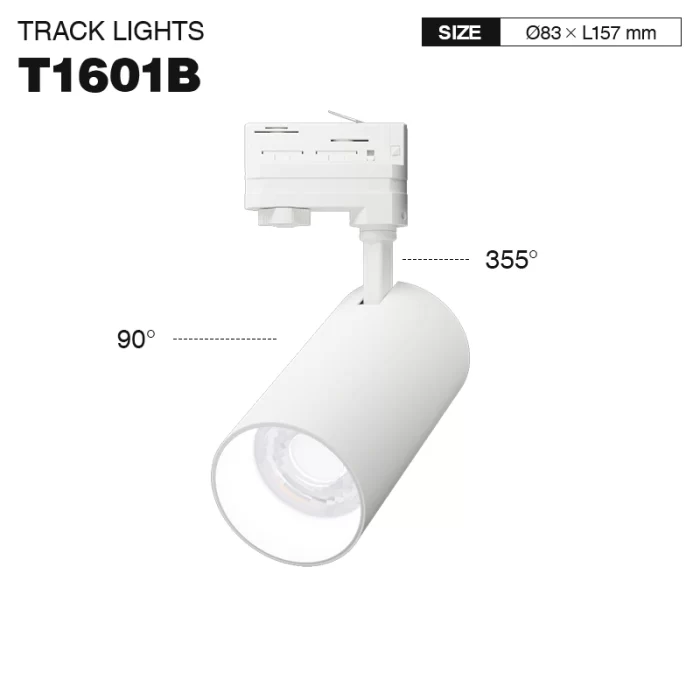 T1601B – 30W 4000K 36˚N/B Ra80 Bílá – Kolejová světla-Kuchyňské kolejové osvětlení--01