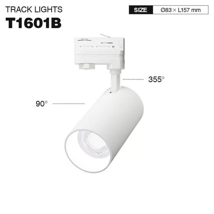 T1601B – 30W 4000K 36˚N/B Ra80 White –  Track Lights-Kitchen Track Lighting--01