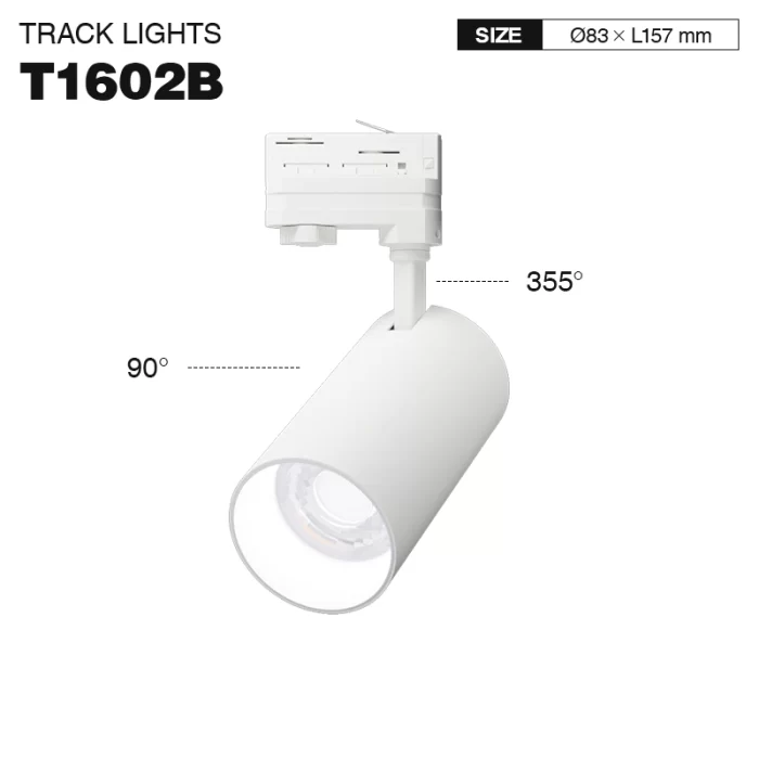 T1602B – 30W 4000K 55˚N/B Ra80 Wäiss – Track Light-Ceiling Track Lighting--01