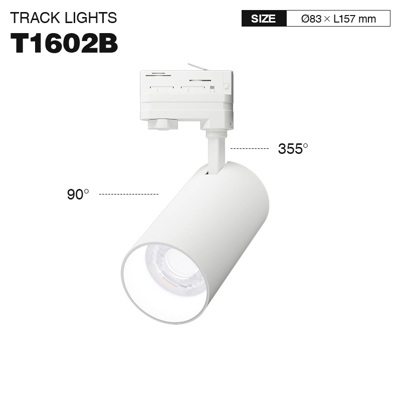 T1602B – 30W 4000K 55˚N/B Ra80 Branco – Iluminación de carril de teito--01