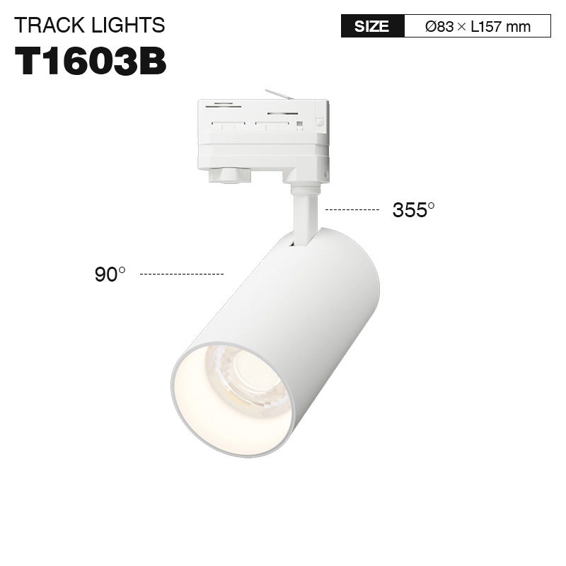 T1603B - 30W 3000K 36˚N/B Ra80 سپین - د ټریک څراغونه - د تعقیب شوي ټریک رڼا - 01