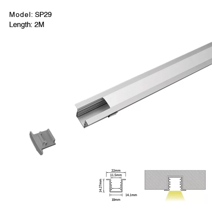 LED Aluminum Channel L2000×22×14.27mm - SP29-Recessed LED Channel--01