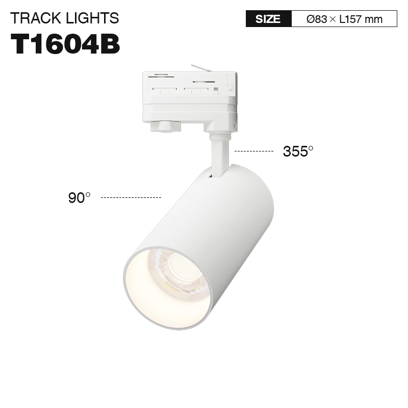 T1604B – 30W 3000K 55˚N/B Ra80 White –  Track Lights-Track Lighting For Living Room--01