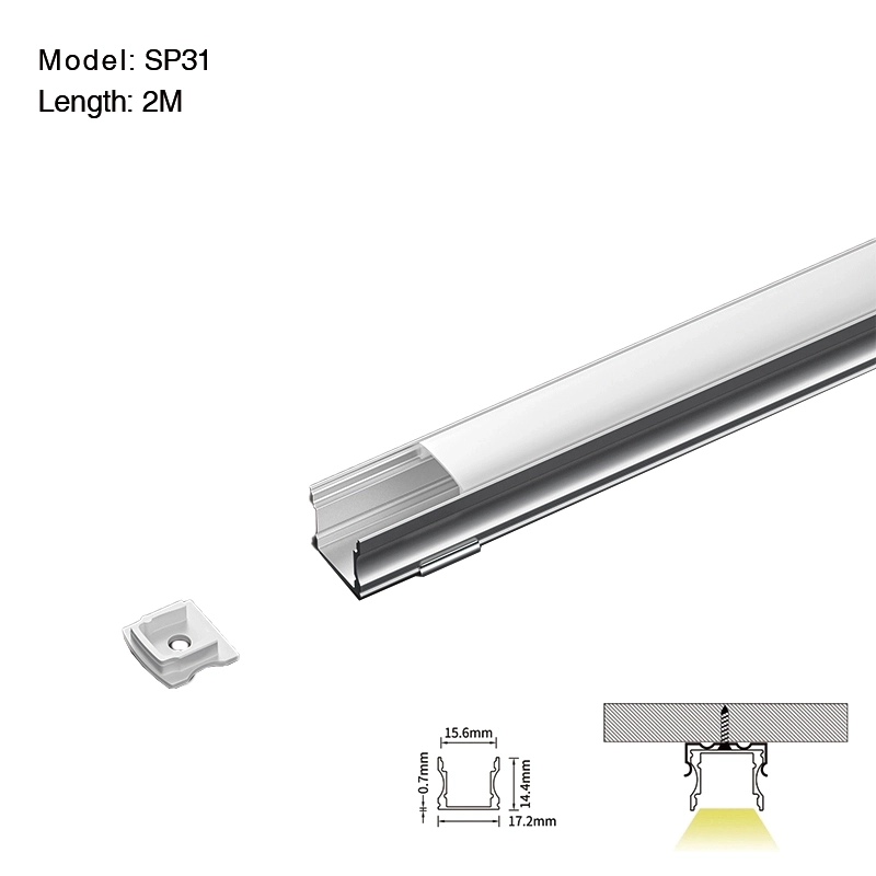 LED Aluminum Channel L2000×17.2×14.4mm - SP31-Recessed LED Channel--01