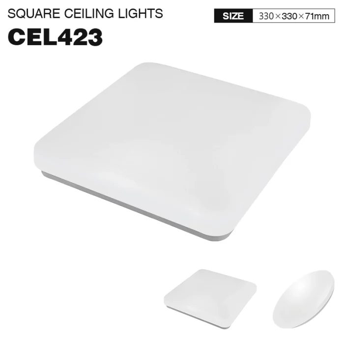 CEL423 - 3000K 24W IP44 スクエア ホワイト - LED シーリングライト-リビングルームシーリングライト--01