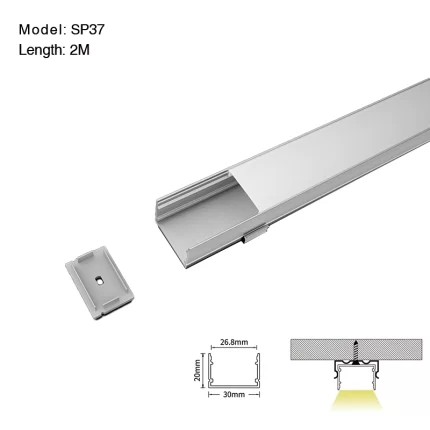 LED alumínium csatorna L2000×30×20 mm – SP37 – szegély nélküli süllyesztett LED csatorna – 01(3)