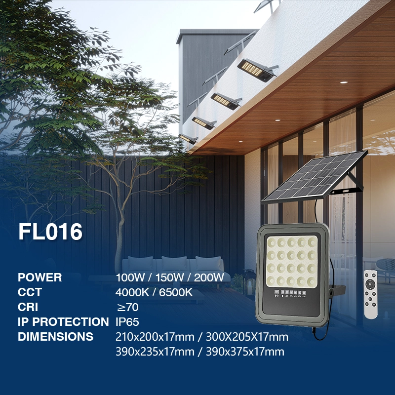 FL016 - 50W 6500k IP65 Ra80 UGR27 - Solar Flood light-Outdoor Lighting--02