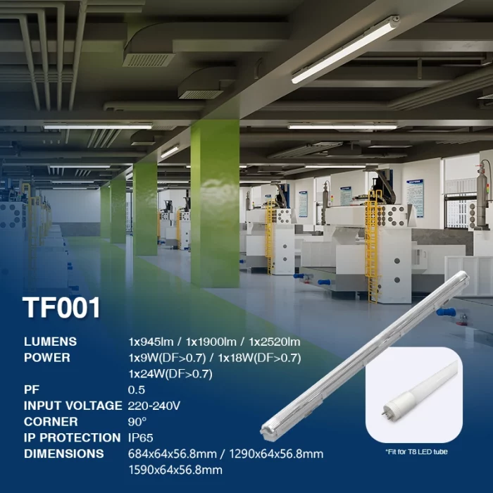 LED три доказно светло - Kosoom TF001-Осветлување на магацин--02