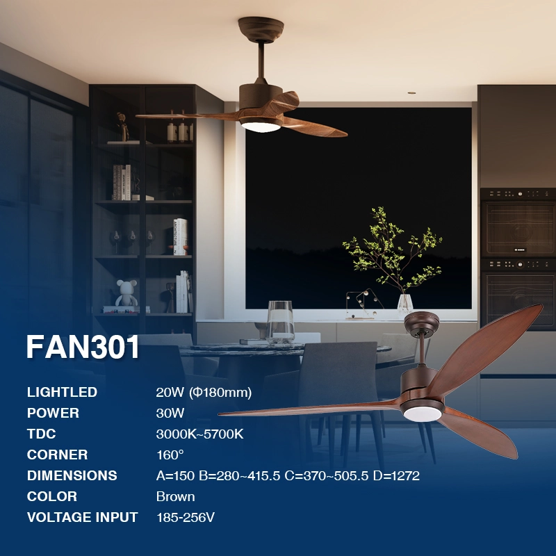 Ceiling Fan Light 30W Ac 220-240V 50/60Hz 3000-5700k Beam Angle 160° – 48inch-Bedroom Ceiling Fans With Lights--02