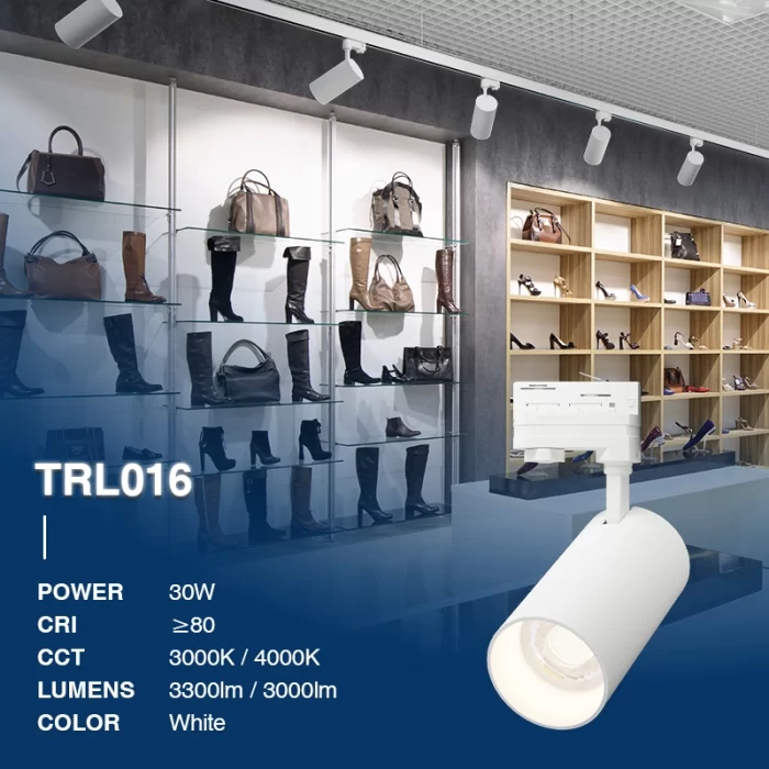 T1602B – 30W 4000K 55˚N/B Ra80 Wäiss – Track Light-Gallery Track Lighting--02