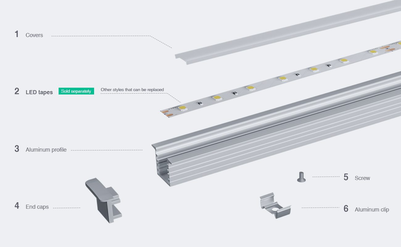 LED Aluminum Channel L2000×22×14.27mm - SP29-LED Profile--03