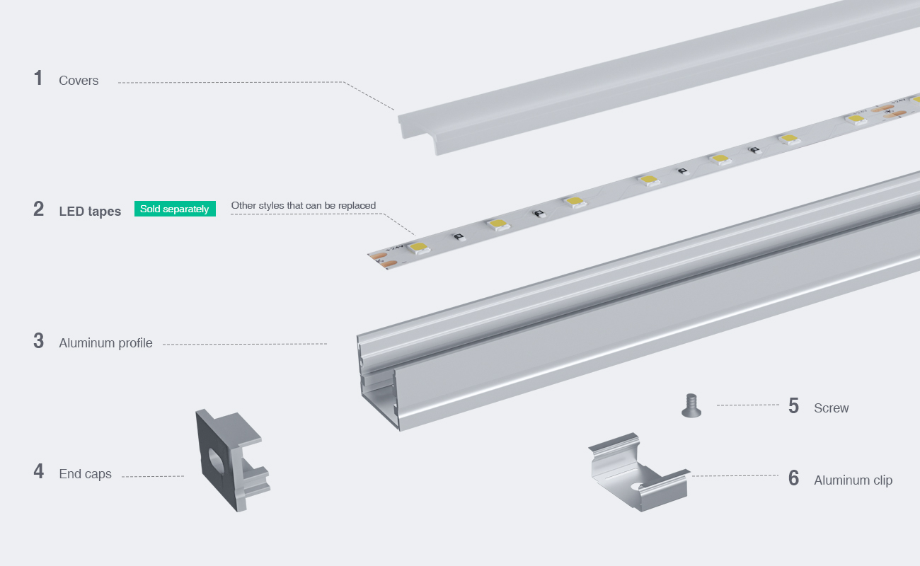 LED Aluminum Channel L2000×24.5×14.2mm - SP32-Ceiling LED channel--03