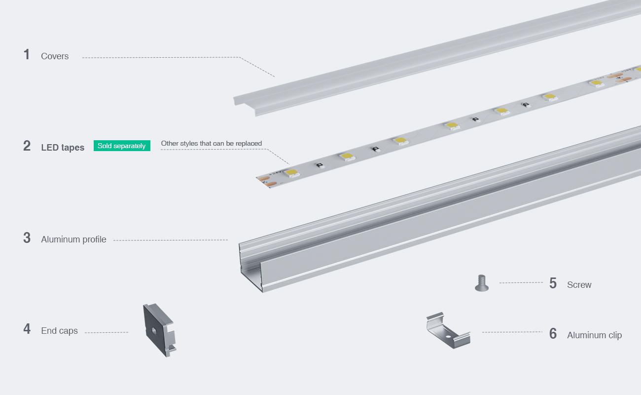 תעלת LED אלומיניום L2000×30×20 מ"מ - SP35-ערוץ LED שקוע--03