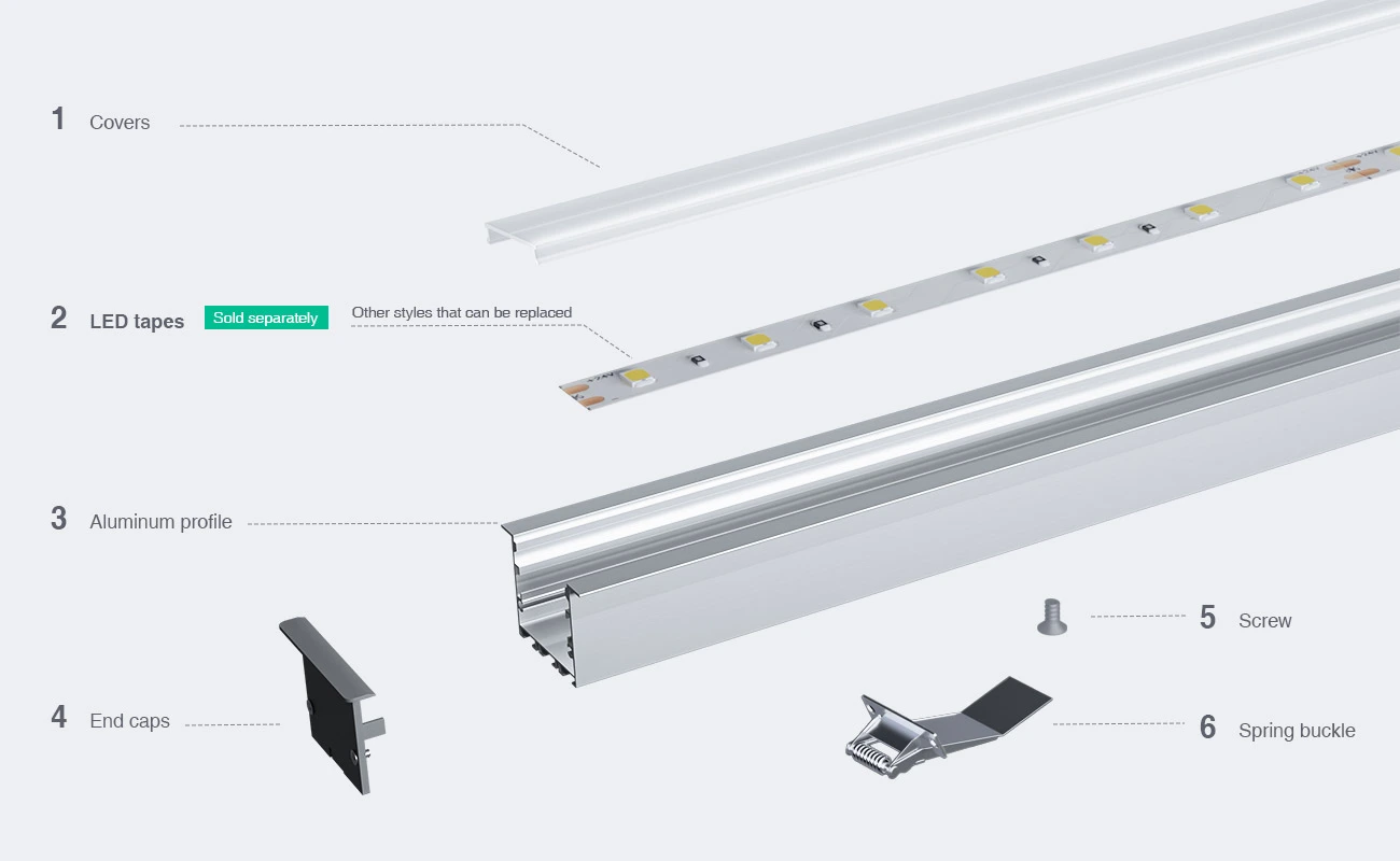 LED অ্যালুমিনিয়াম চ্যানেল L2000×55×34.8mm - SP41-সিলিং LED চ্যানেল--03