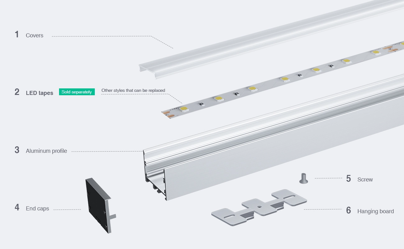 LED Aluminum Channel L2000×48.5×35mm - SP42-Borderless Recessed LED Channel--03