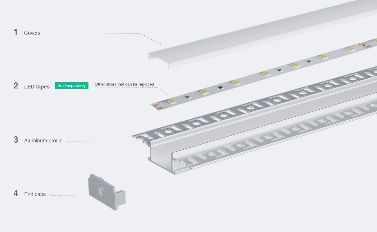 Profil LED L2000×64.2×13.8mm - SP44-Wpuszczany kanał LED--03