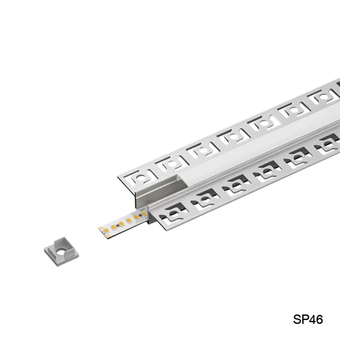LED aliuminio kanalas L2000×55.5×14.9 mm – SP46 – įleidžiamas LED kanalas – 03