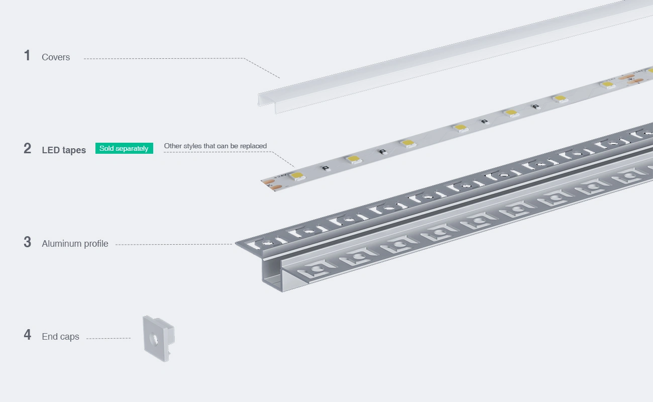 LED Aluminum Channel L2000×55.5×14.9mm - SP46-Ceiling LED channel--03