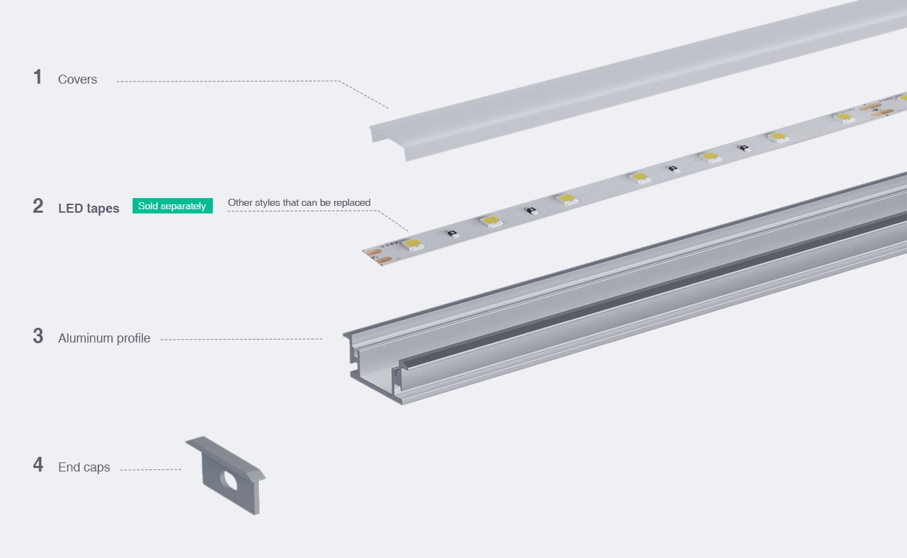 LED aliuminio profilis L2000 × 27.1 × 11.3 mm - SP51-LED profilis--03