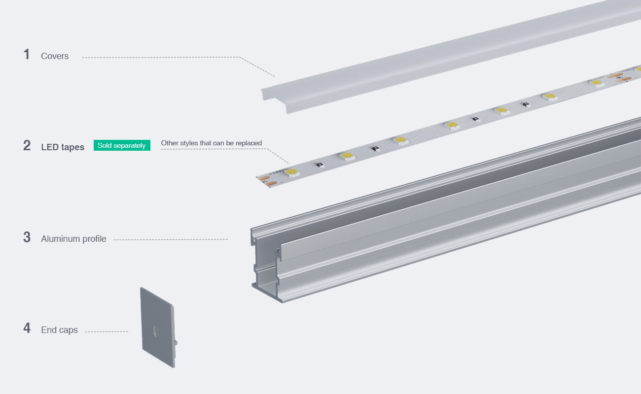 LED Aluminum Profile L2000×21.3×25.6mm - SP52-Ceiling LED channel--03