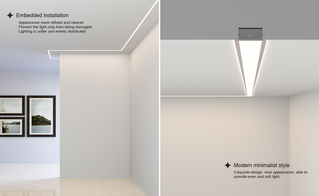 LED Aluminum Channel L2000×26.7×10mm - SP23-Recessed LED Channel--04