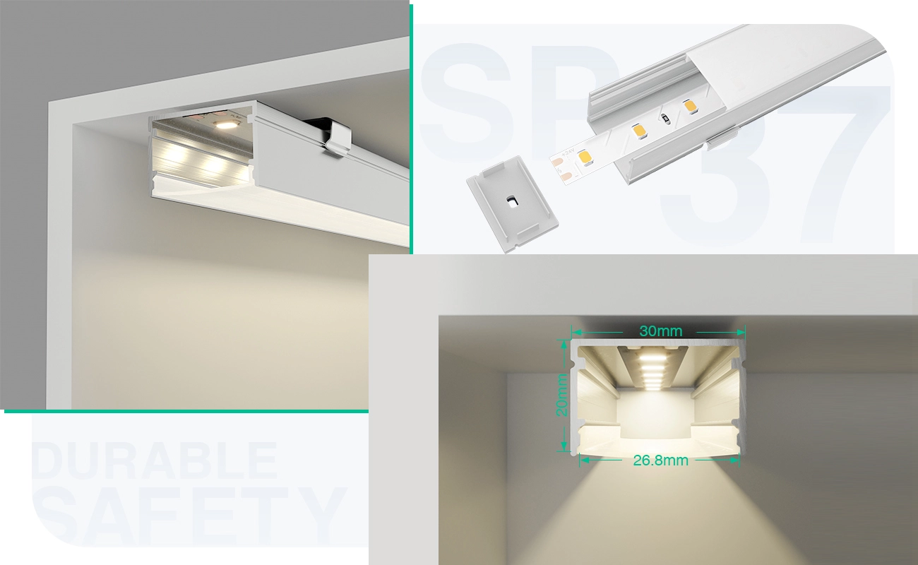 LED Aluminium Channel L2000×30×20mm - SP37-Ceiling LED-kanal--05