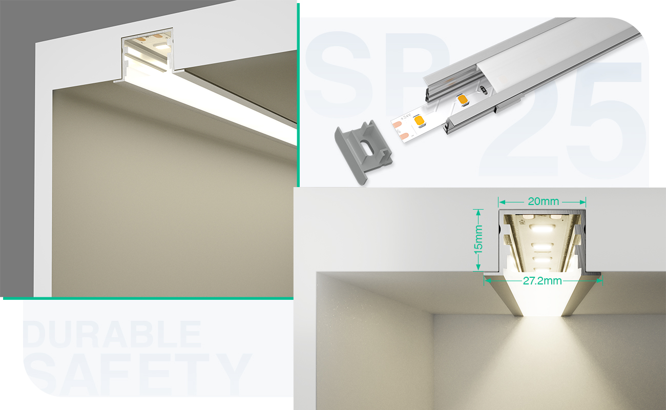 LED Aluminum Channel L2000×27.2×15mm - SP25-LED Profile--05