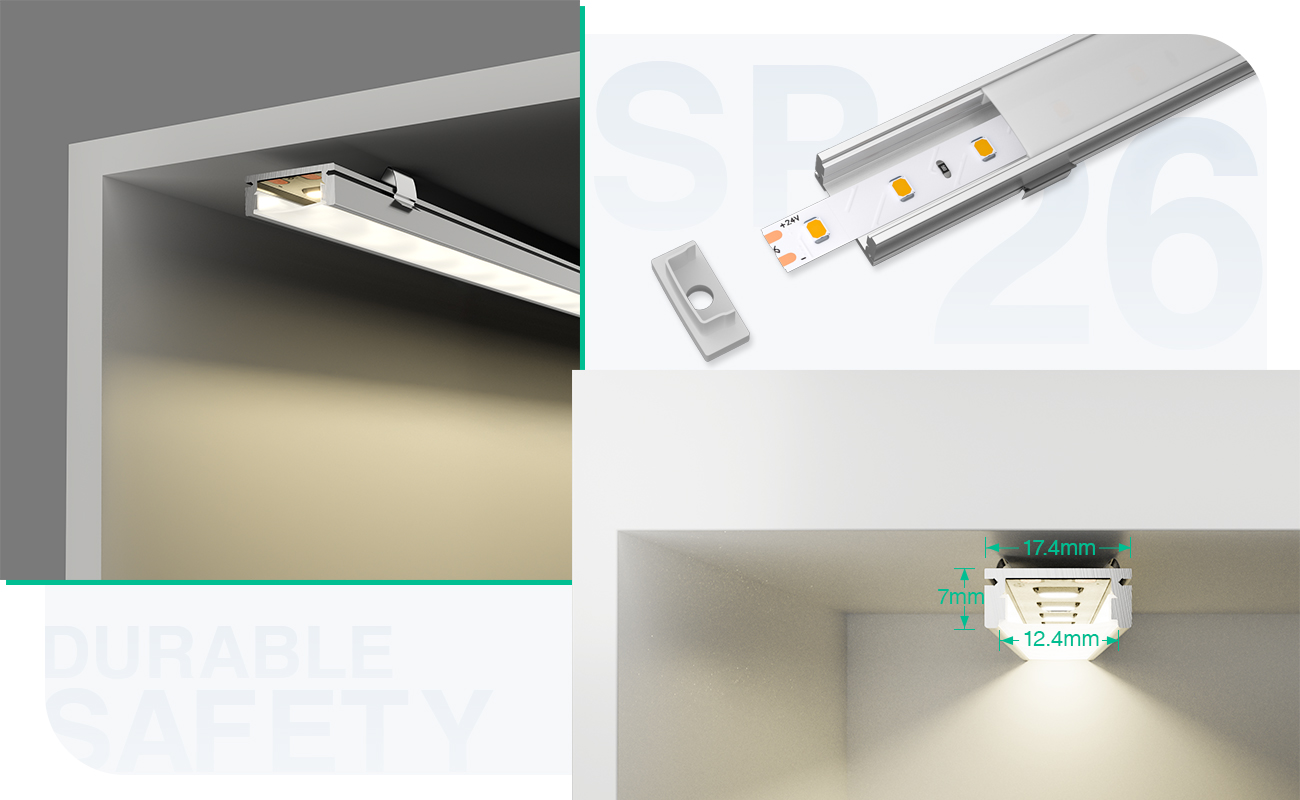 کانال LED L2000×17.4×7mm - SP26-Ceiling LED Channel--05