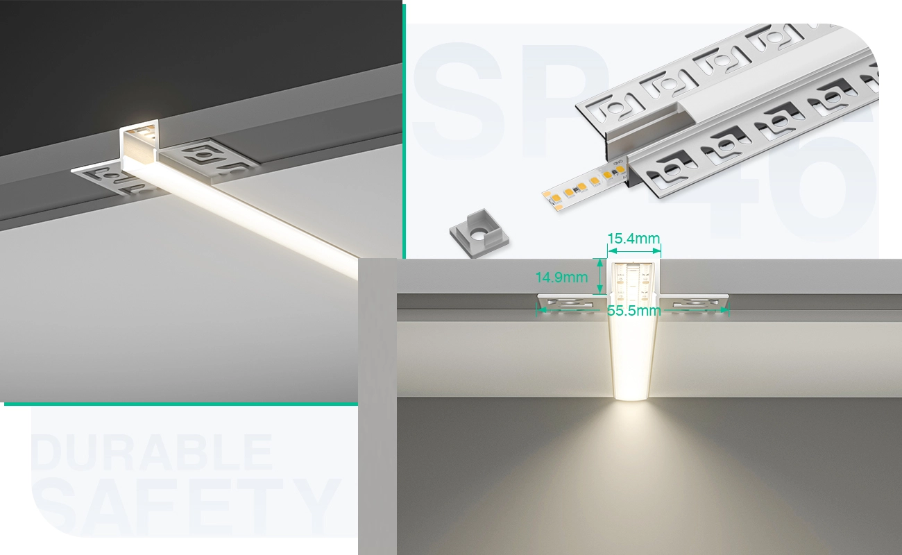 LED aliuminio kanalas L2000 × 55.5 × 14.9 mm - SP46-LED profilis--05